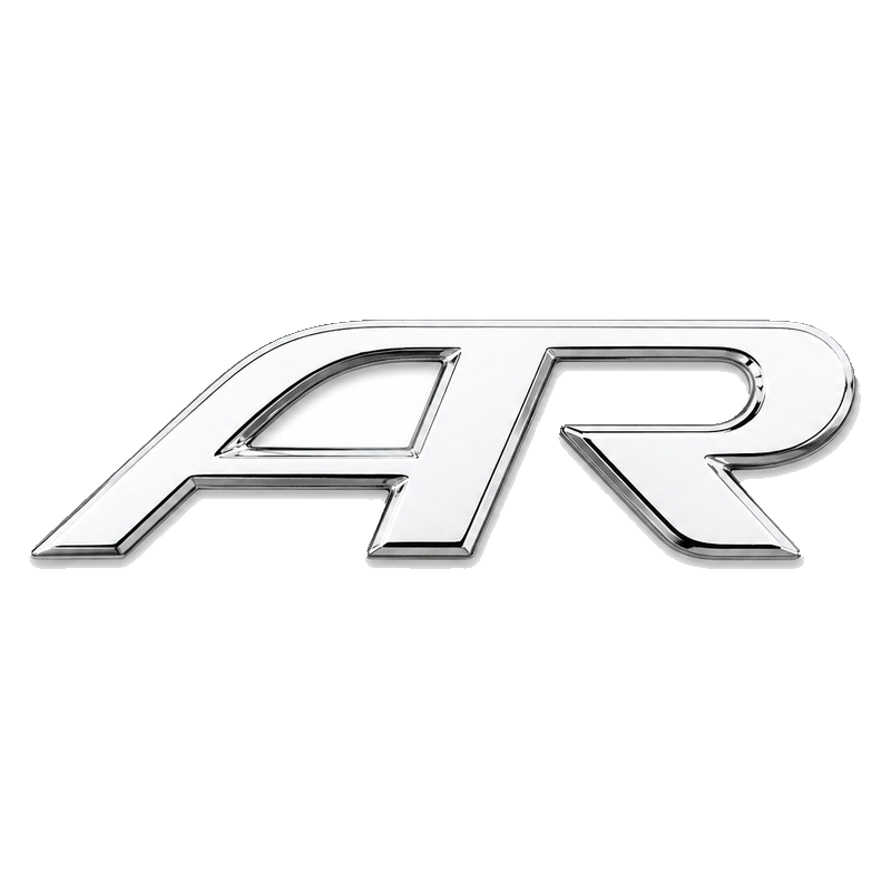 Chrome 3D AR badge emblem